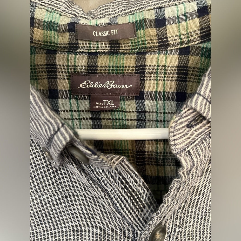Eddie Bauer Men's Casual Shirt - 100% Cotton Lined Button up XLT vintage - Picture 1 of 5